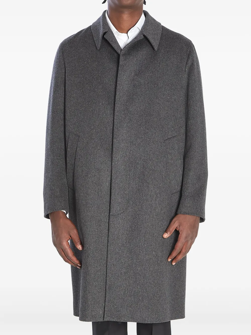 

Пальто с накладным карманом и воротником-стойкой Lardini, серый