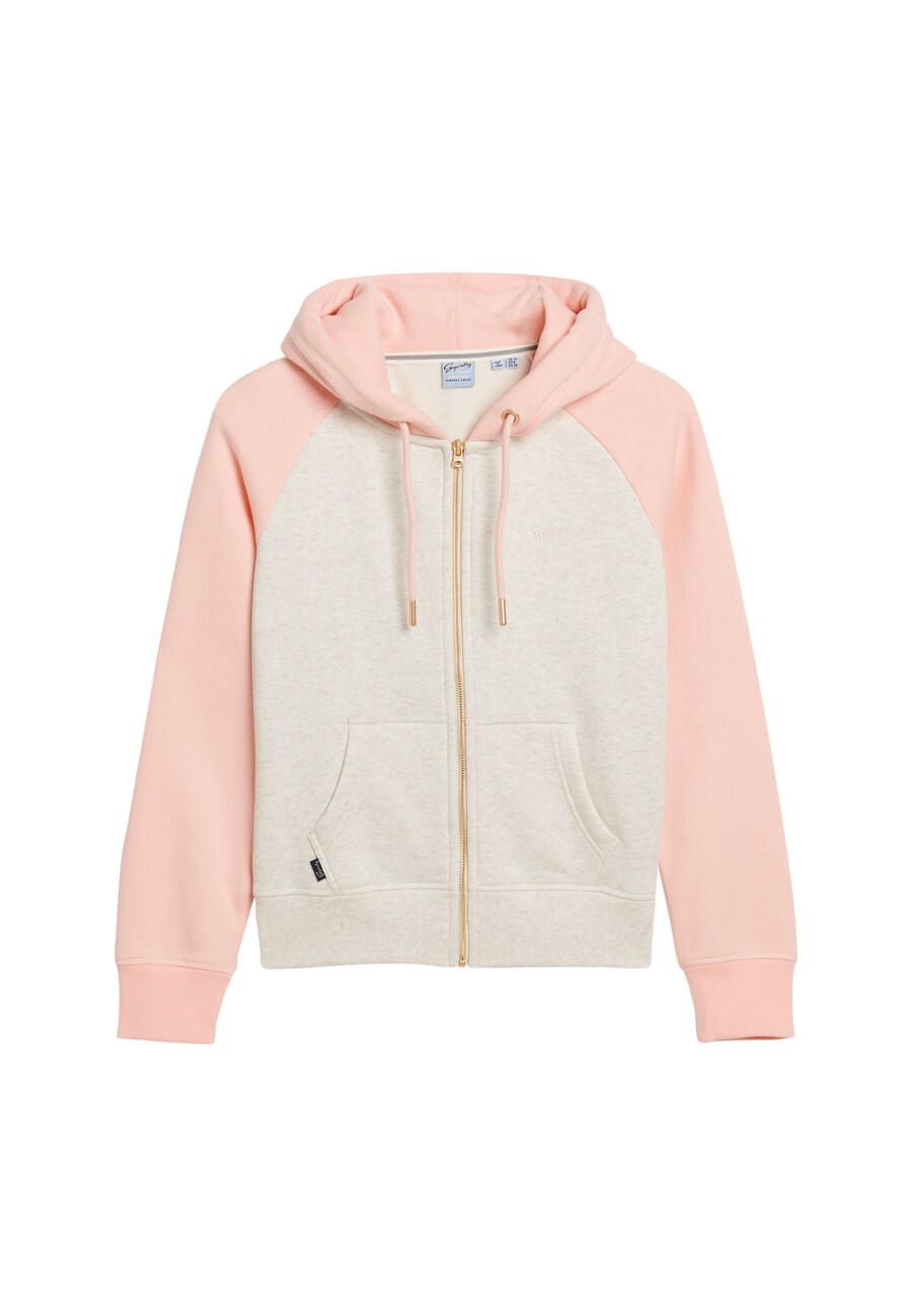 

Толстовка с капюшоном на молнии Superdry Essential, цвет Light beige/Rose