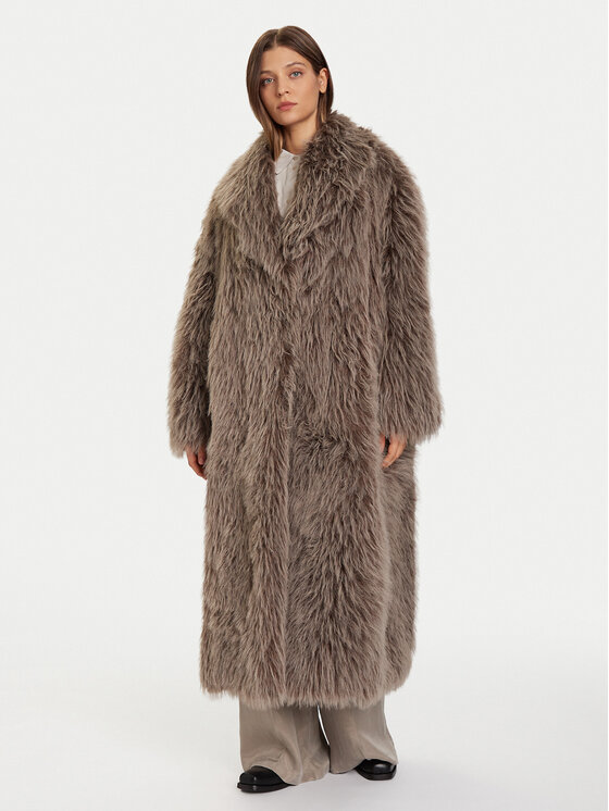 

Меховое пальто regular fit Grigio Fango EFW250305 Eleh, коричневый