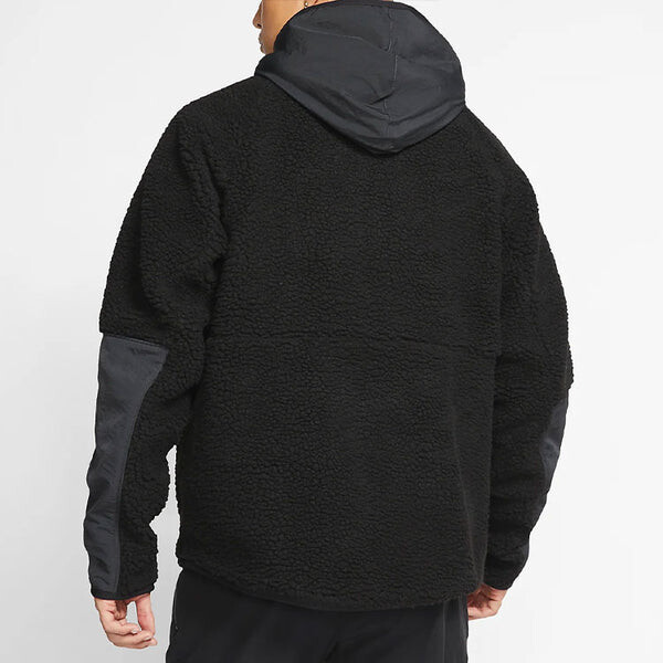 Куртка Nike MENS Sportswear Jacket Sail Royal Hoodie Black, черный — фото 4