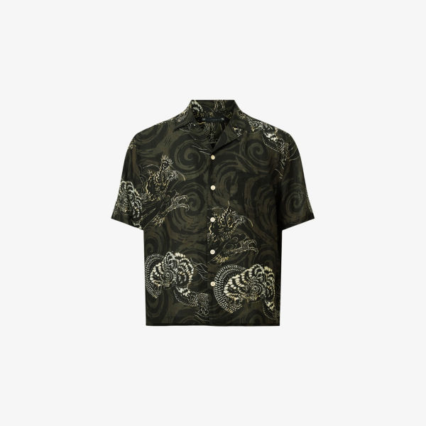 

Короткорукавая рубашка с принтом Sidewinder Allsaints, зеленый