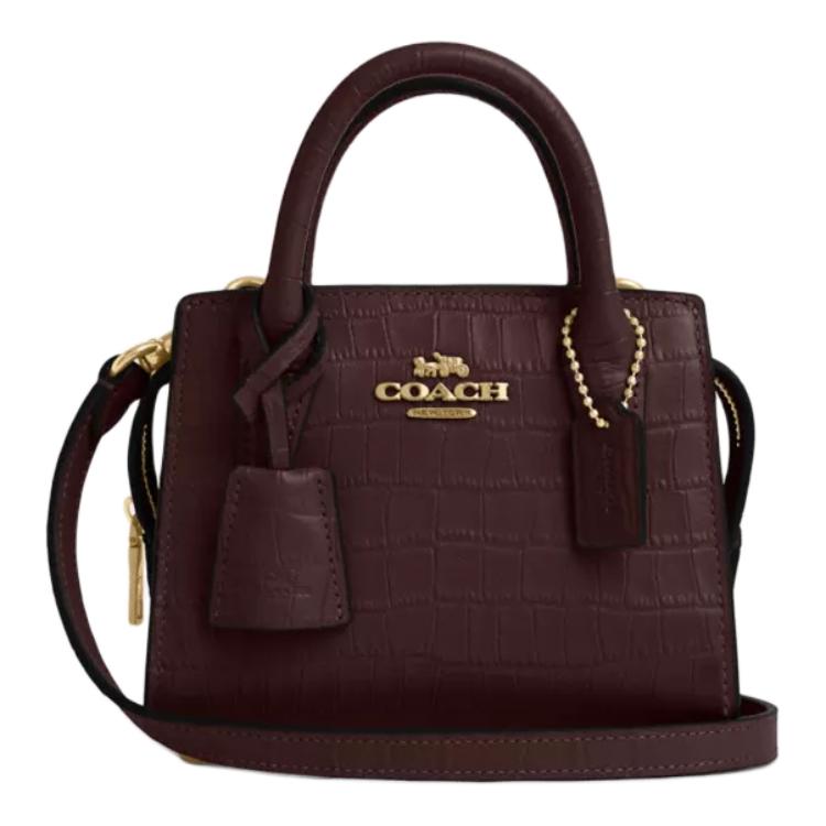 

COACH Сумка через плечо Andrea Smooth Leather, кросс-боди, мини-клатч, женская, бордо