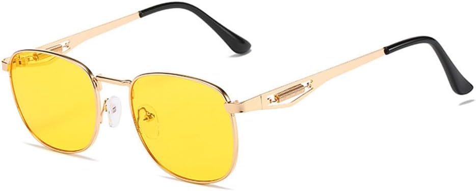 

Металлические солнцезащитные очки для женщин в стиле ретро с градиентным переходом, защита от УФ-излучения UV400; мужские солнцезащитные очки в стиле панк LANGSER, Golden Yellow
