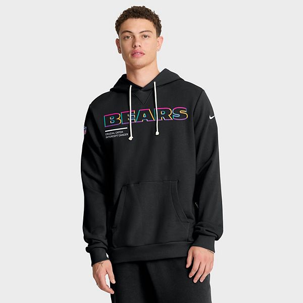 Мужская черная толстовка chicago bears tall 2025 nfl crucial catch sideline standard issue dri-fit Nike