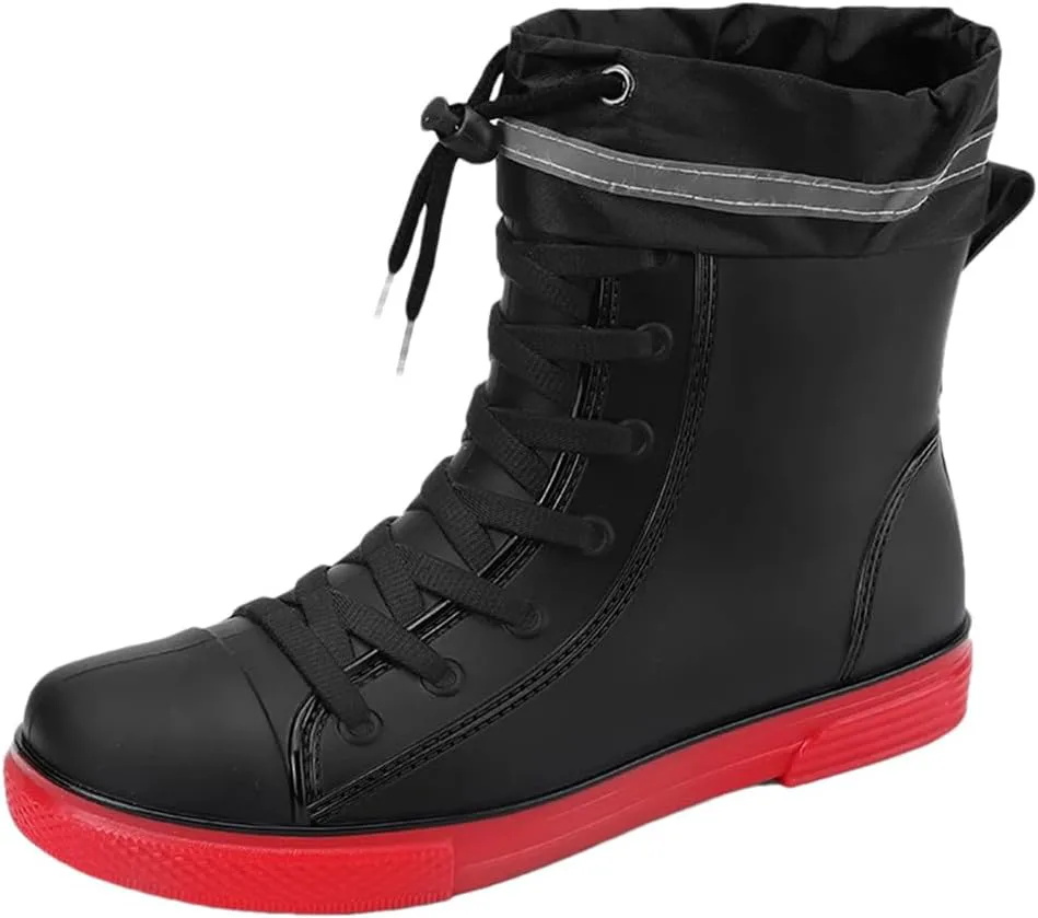 

Wjnvfioo Мужские уличные ботинки Модные дождевые ботинки на все сезоны Противоскользящие Комфортные износостойкие водонепроницаемые туфли