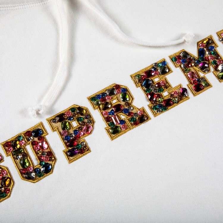 Толстовка Supreme Jewels Hooded Sweatshirt 'White', белый — фото 3