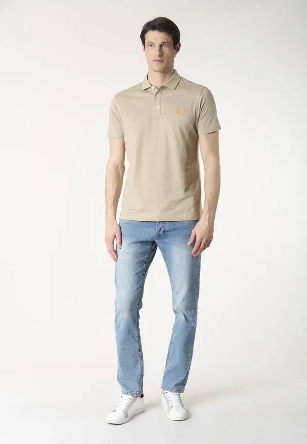 Поло из хлопка Polo shirt U.S. Polo Assn., Beige, бежевый — фото 2