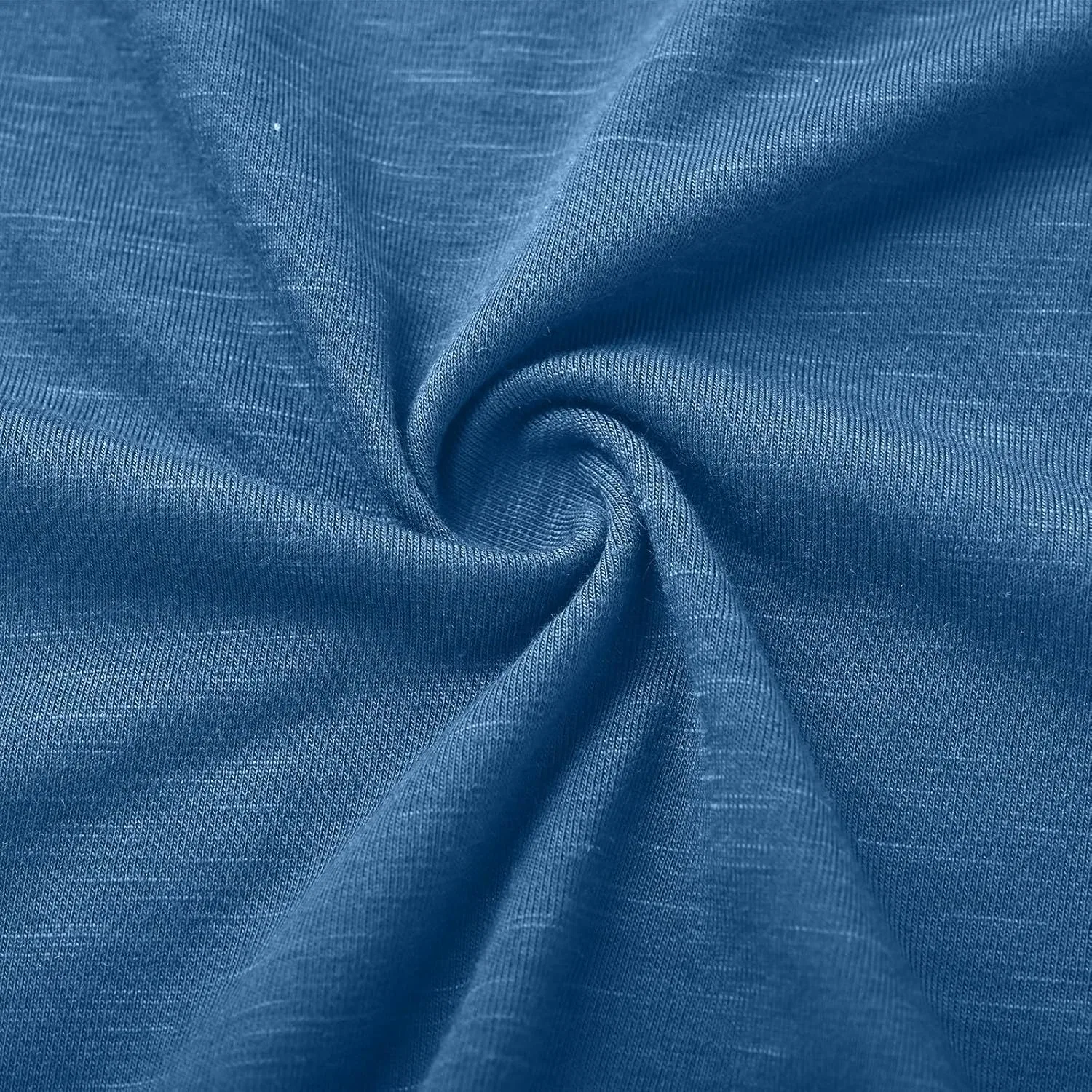 Мужская футболка с круглым вырезом, длинный рукав, хлопок, Blue — фото 4