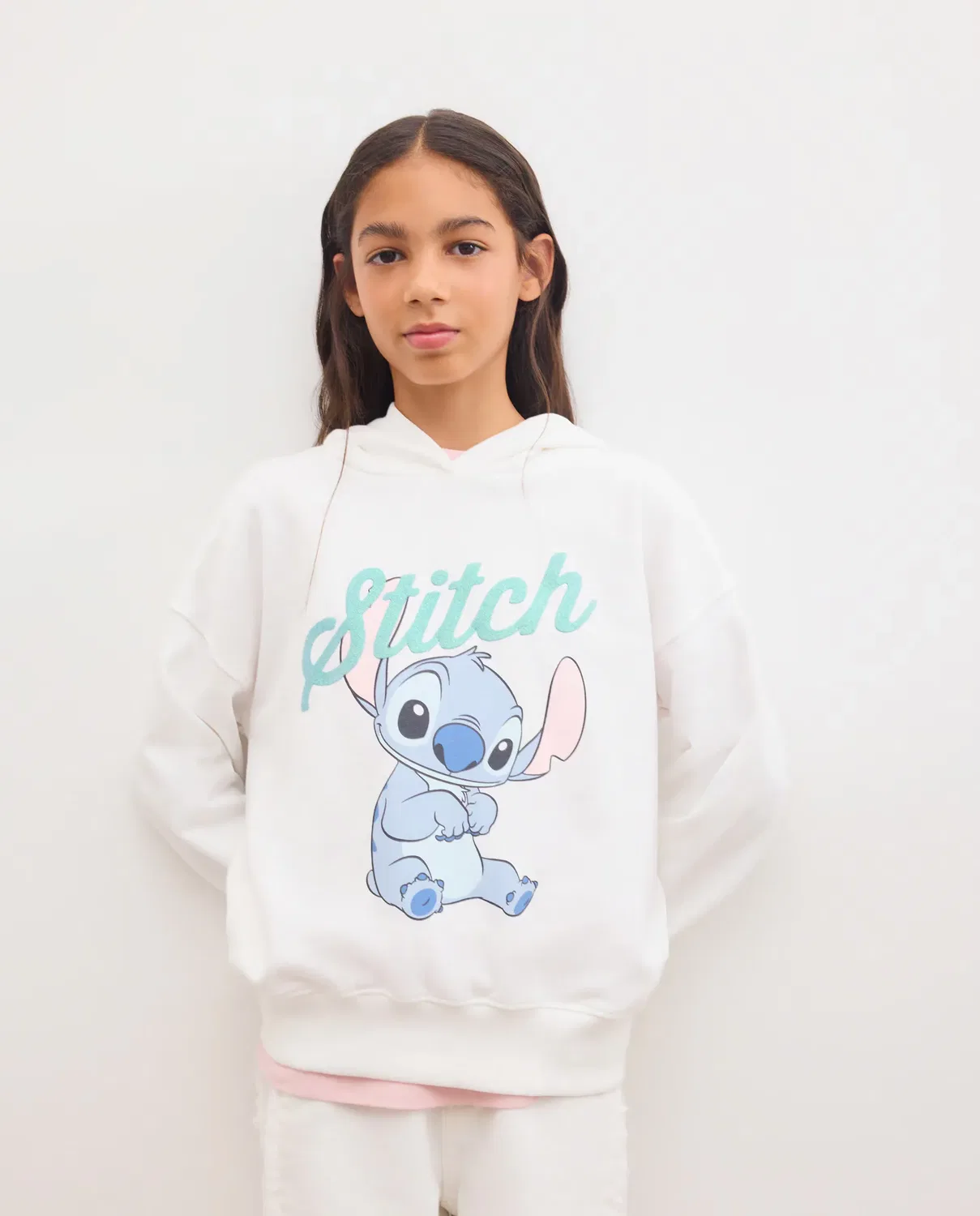 Детская худи для девочек с принтом LILO&STITCH Kids El Corte Inglés, Белый — фото 2