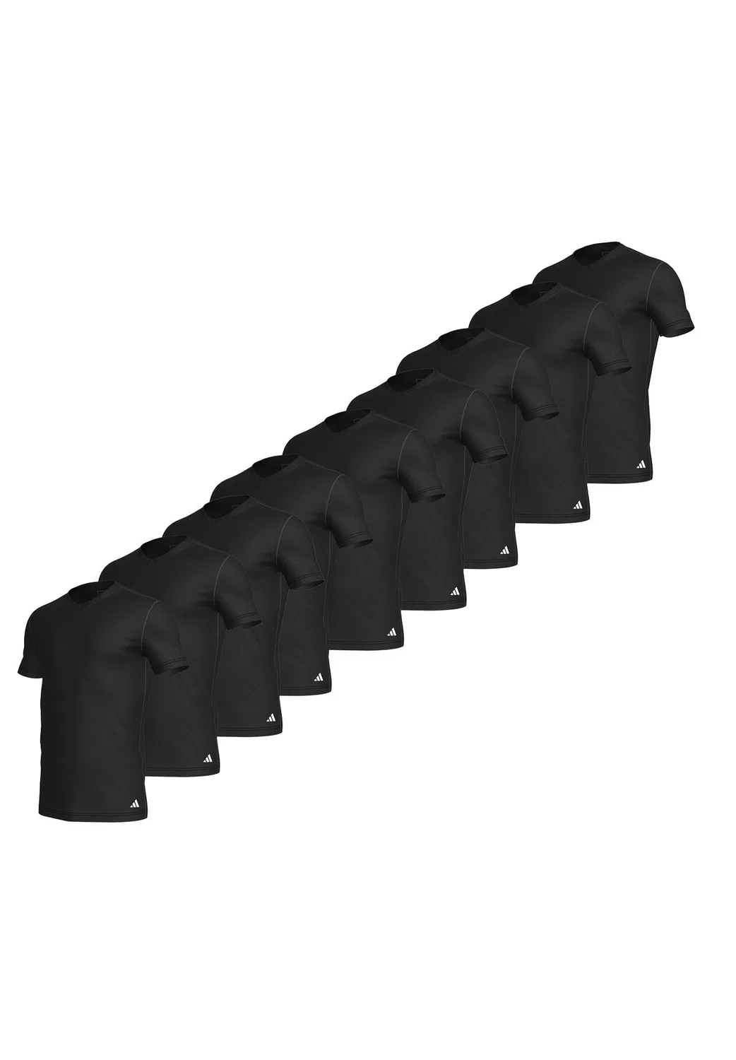 Мужские футболки с V-образным вырезом 9er Pack Adidas, Schwarz