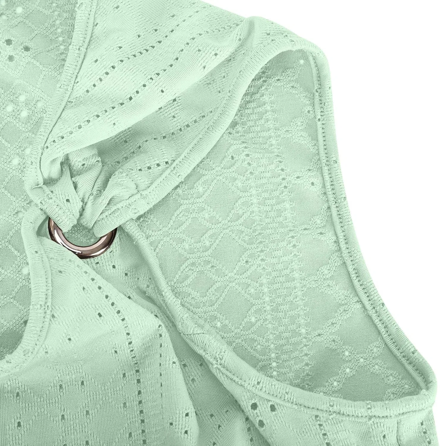 Женское мини-платье с широкими бретелями Sleeveless Mint Green — фото 4