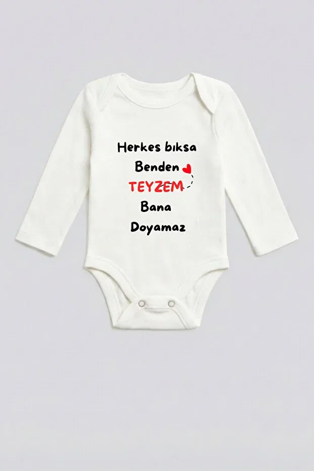 Детское боди с длинным рукавом Auntie written Bebesco Bebe, White
