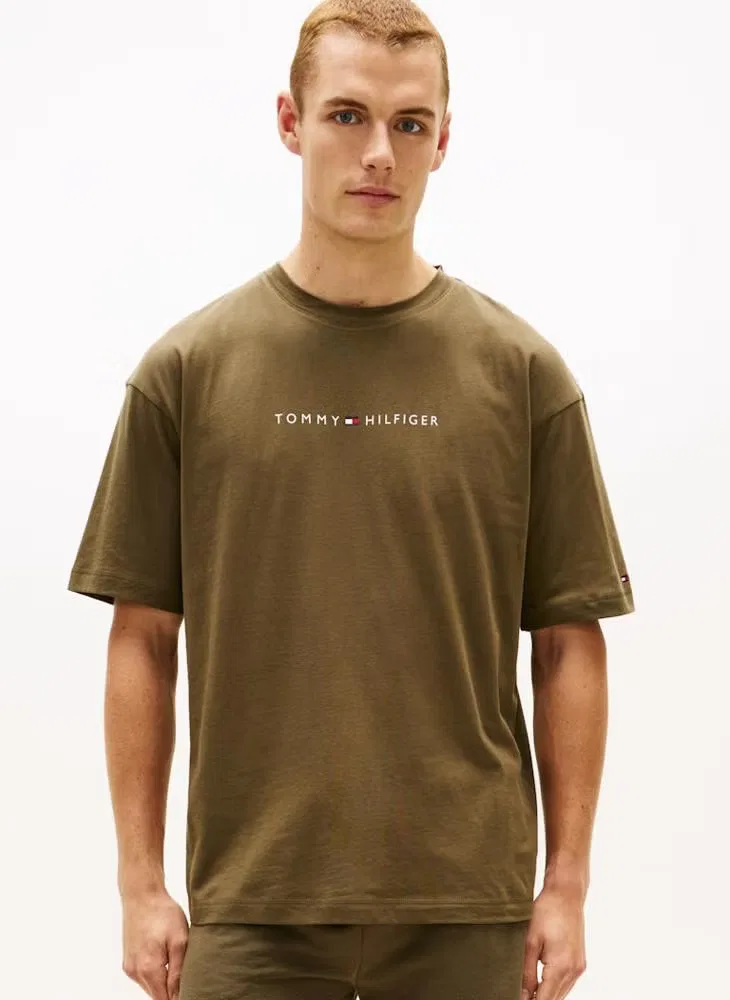 Футболка домашняя с логотипом Th original logo lounge Tommy Hilfiger, зеленый