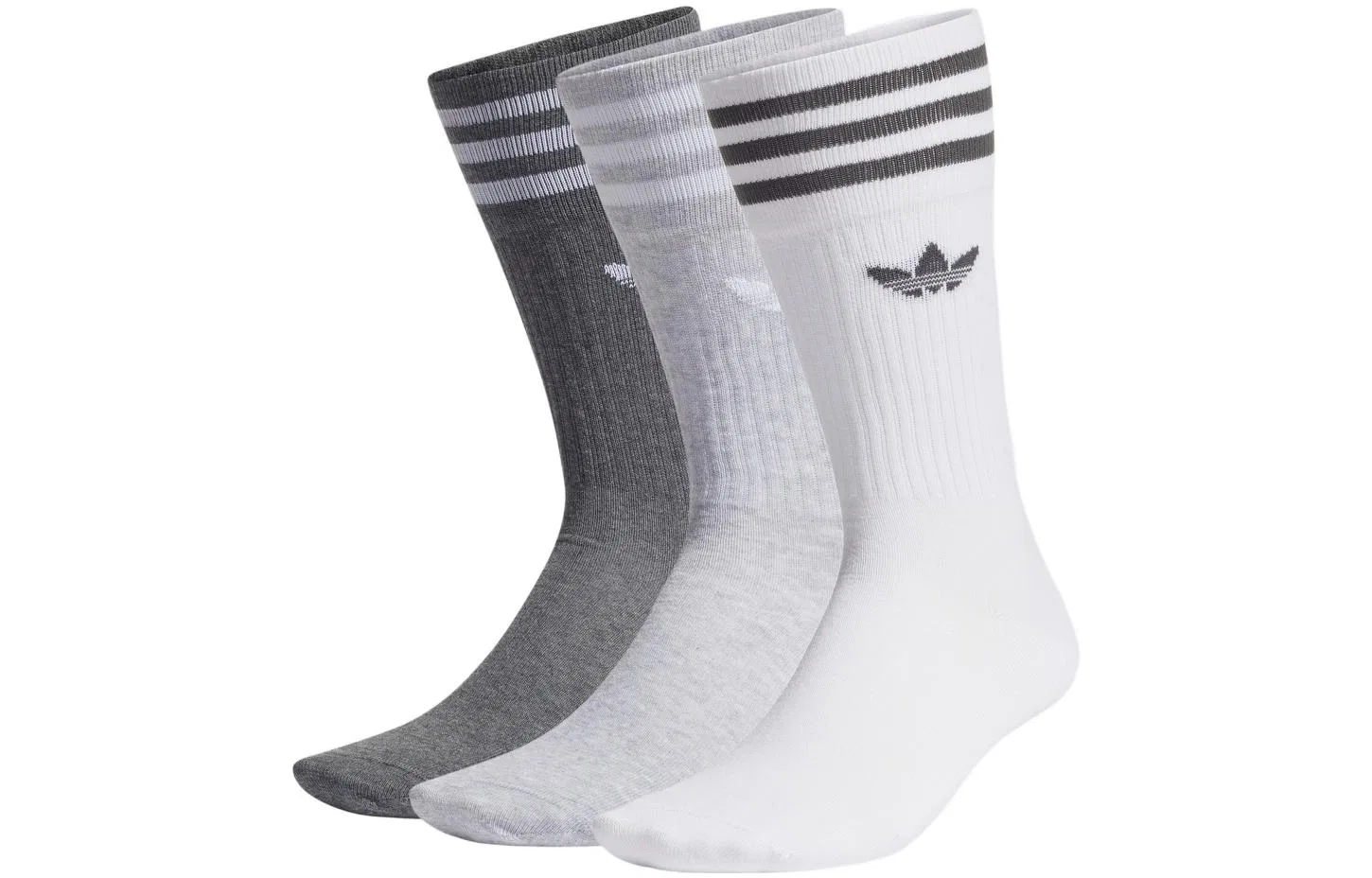 Мужские носки с логотипом Adidas Originals, 3 пары, White/Gray/Black