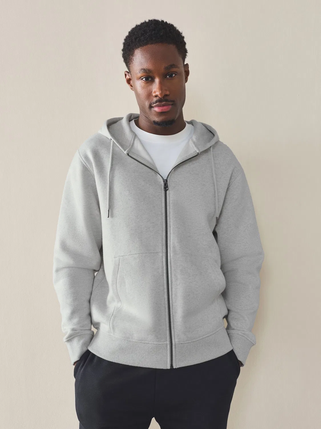 Худи на молнии, легкое, Grey Marl Next