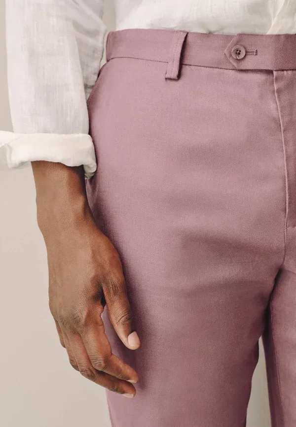 Брюки из льна и лиоцелла Suit trousers Next, pink, розовый