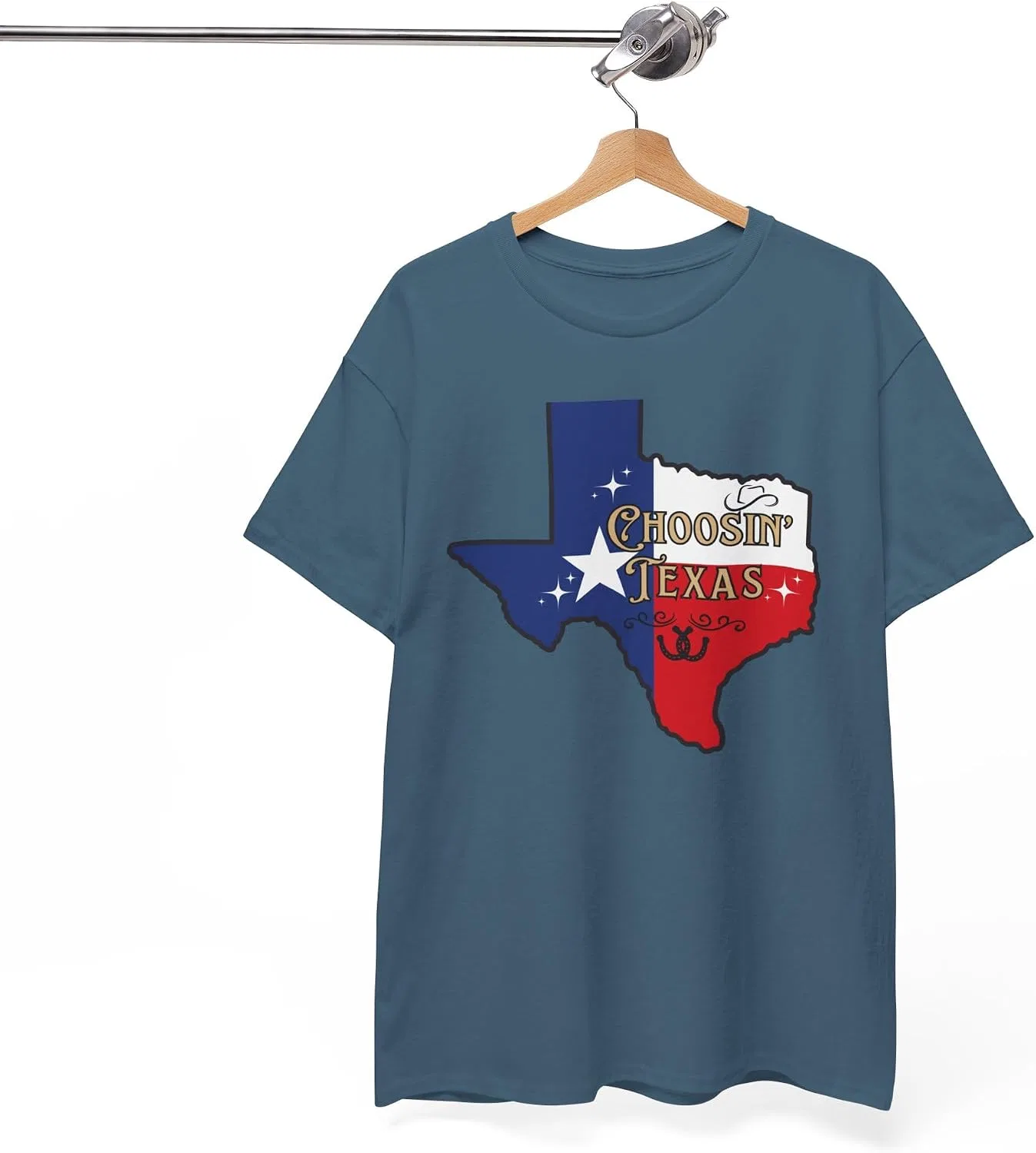Женская футболка с принтом Choosin' Texas State Ella Cowgirl Rodeo Country Music Tee Shirt Two Stepping Riley T-Shirt, индиго/синий — фото 2