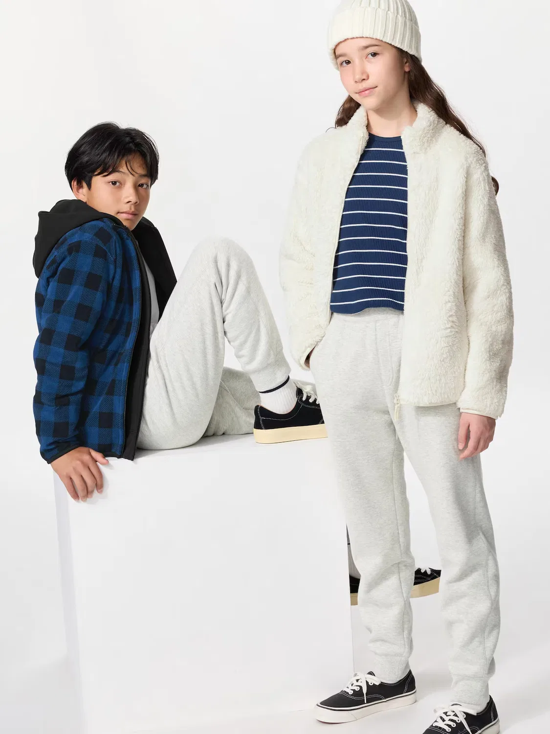 Штаны Uniqlo Боа, спортивные, светло-серый