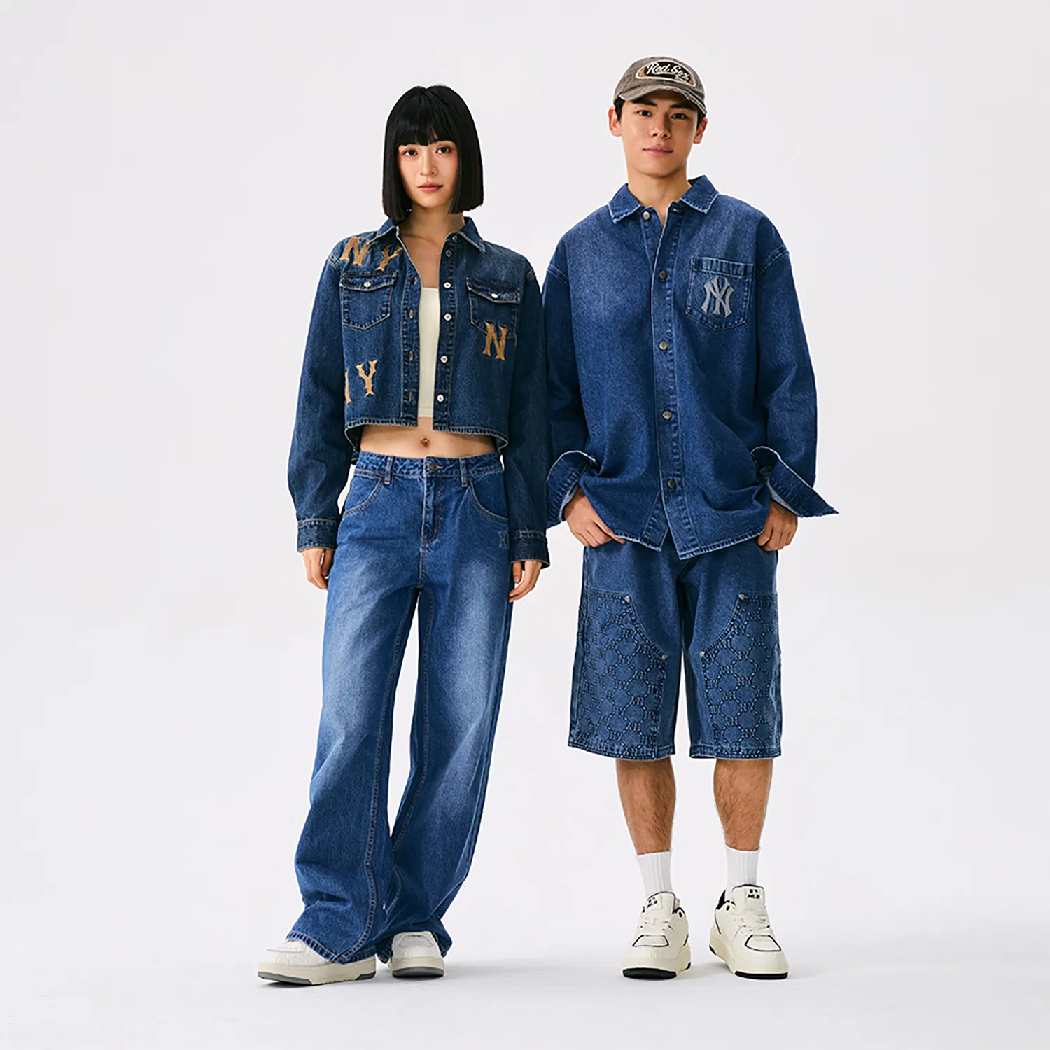 Детская джинсовая рубашка с длинным рукавом MLB New York Yankees Basic Collection 25FW, Indigo — фото 3