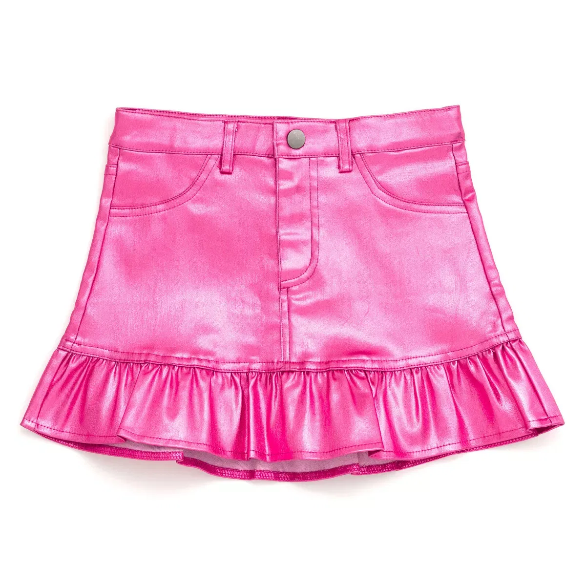 Детский комплект для девочек с принтом Barbie T-Shirt Twill Metallic Skirt Outfit Set, Barbie, Pink — фото 4