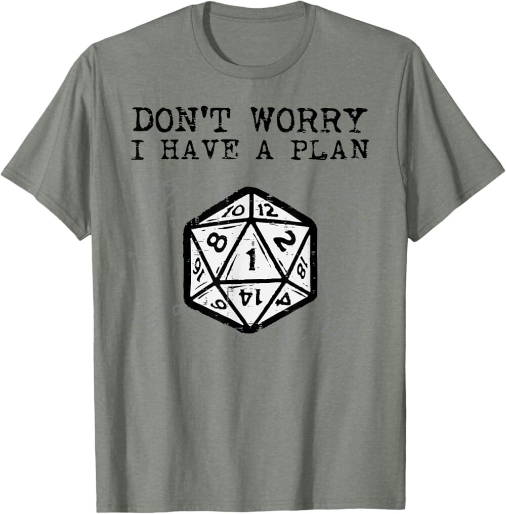 

Мужская футболка RPG Gamer Dont Worry I Have Plan, оливковый