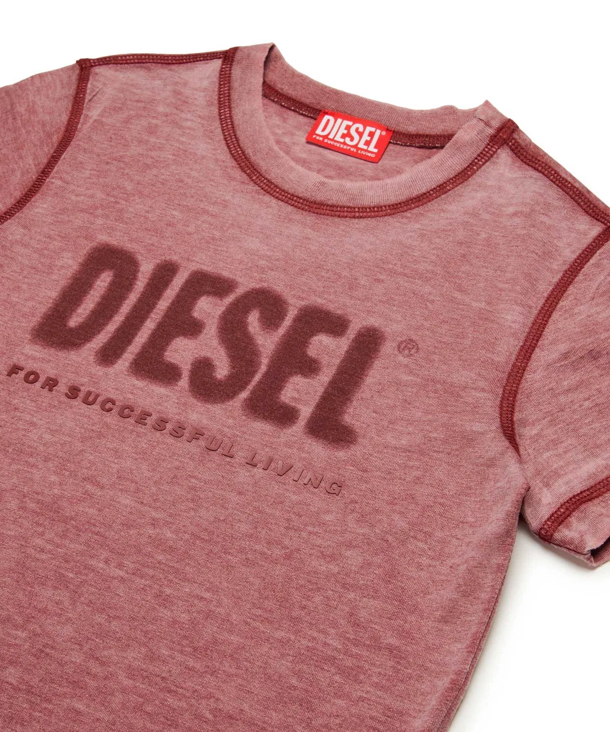 Детская футболка с коротким рукавом, с брендовым логотипом DIESEL KIDS, Red — фото 3