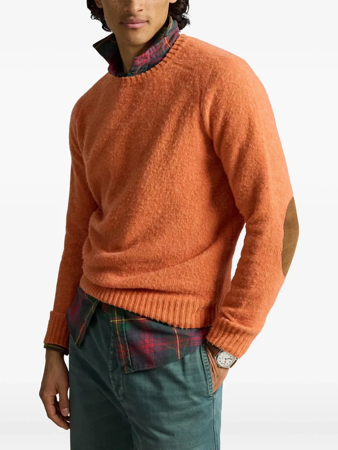 Polo Ralph Lauren Свитер с латками на локтях, оранжевый — фото 2