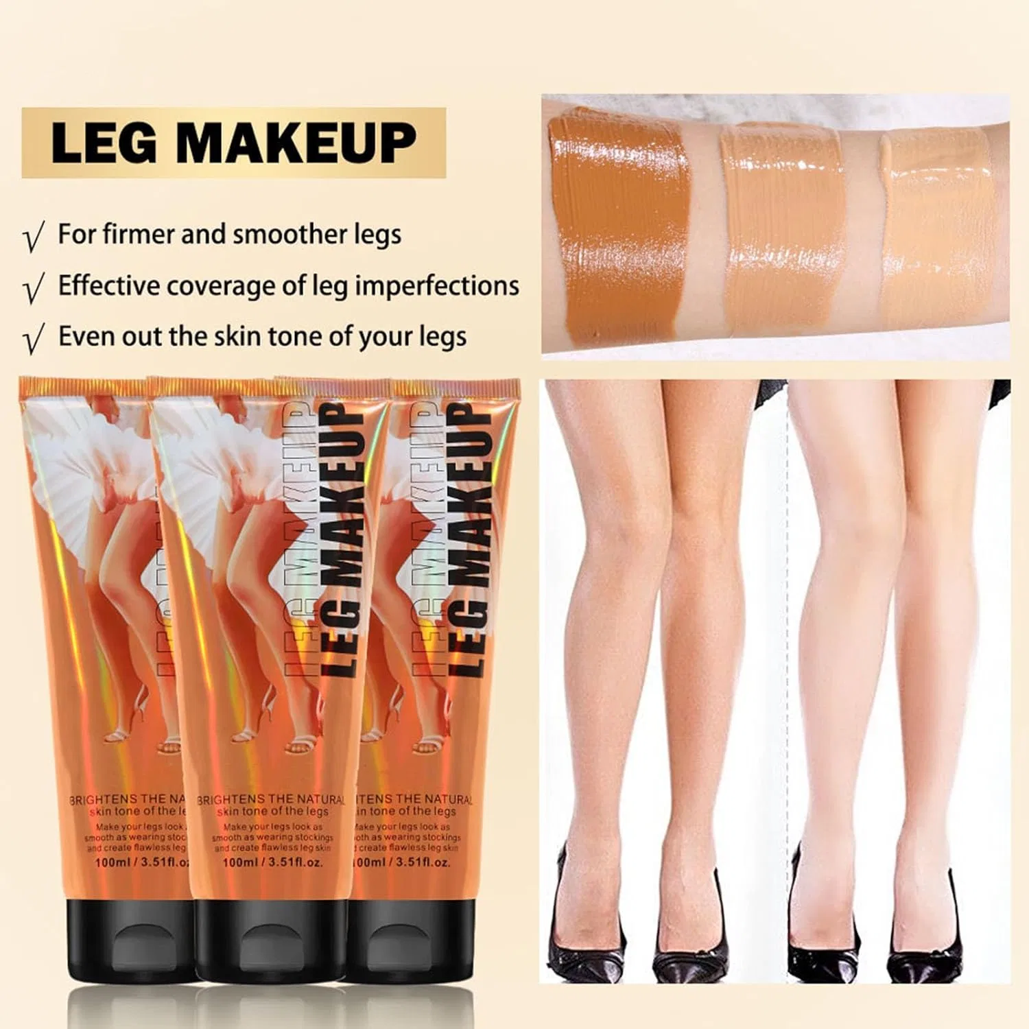Консилер для тела Body Make Up Waterproof, Generisch, 150 г, #02+Brush — фото 3