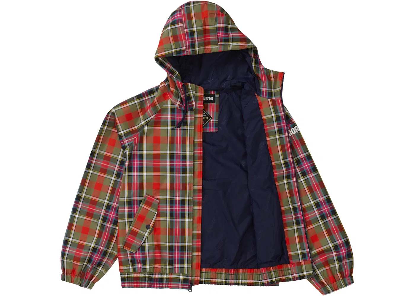 Мужская куртка Harrington с капюшоном Supreme GORE-TEX, Olive Plaid — фото 2