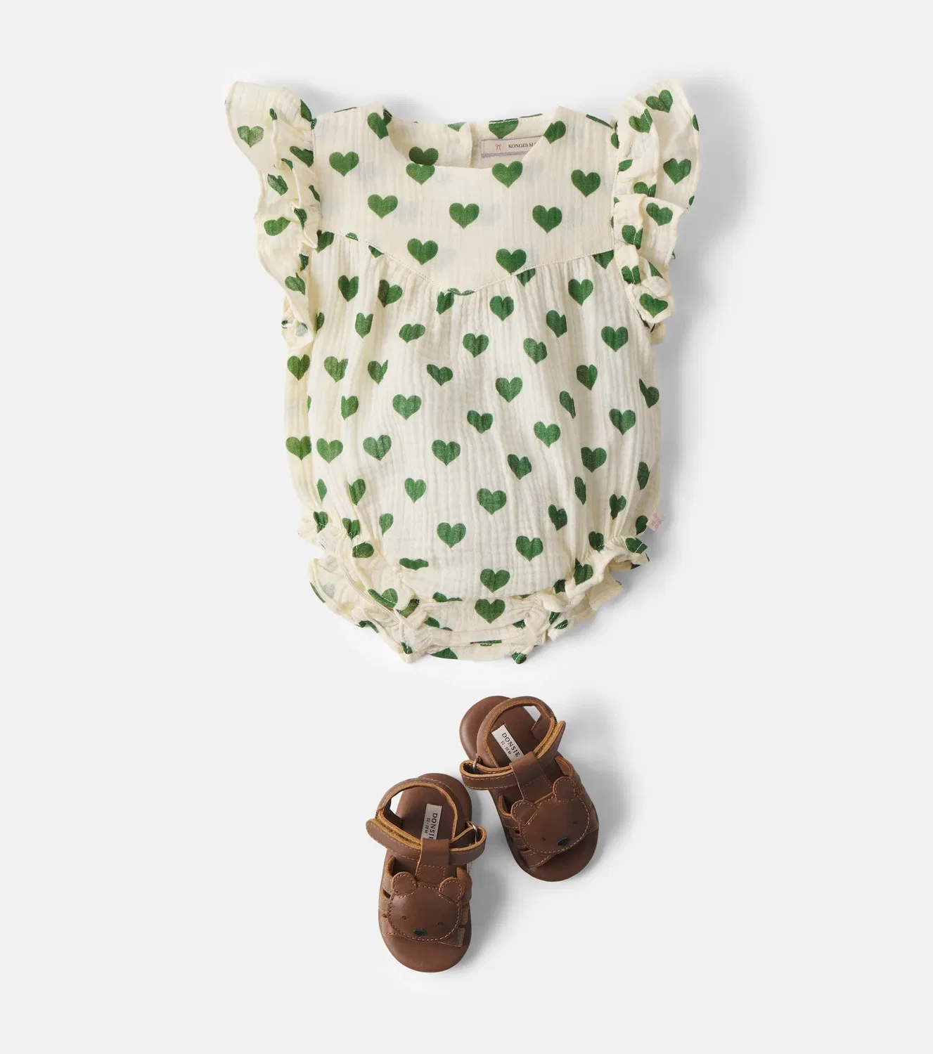 Комбинезон-боди из хлопкового муслина с принтом Baby Coco Konges Sløjd, зеленый — фото 2