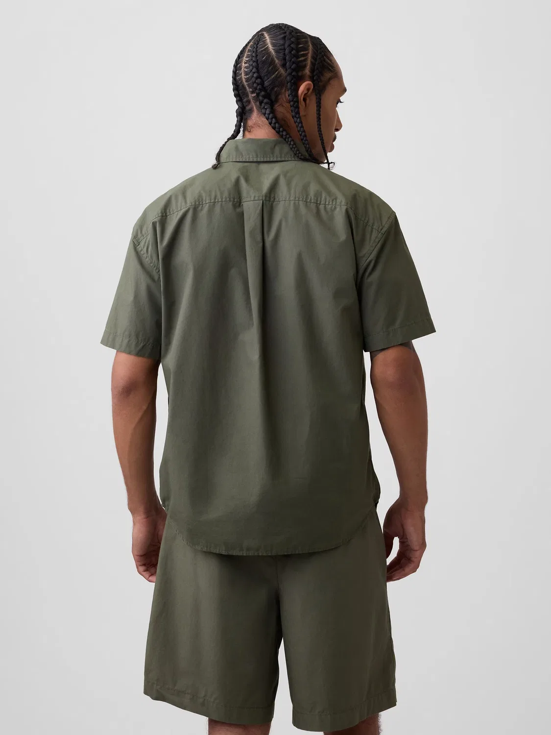 Рубашка повседневная Poplin Relaxed Shirt Gap, зеленый — фото 3