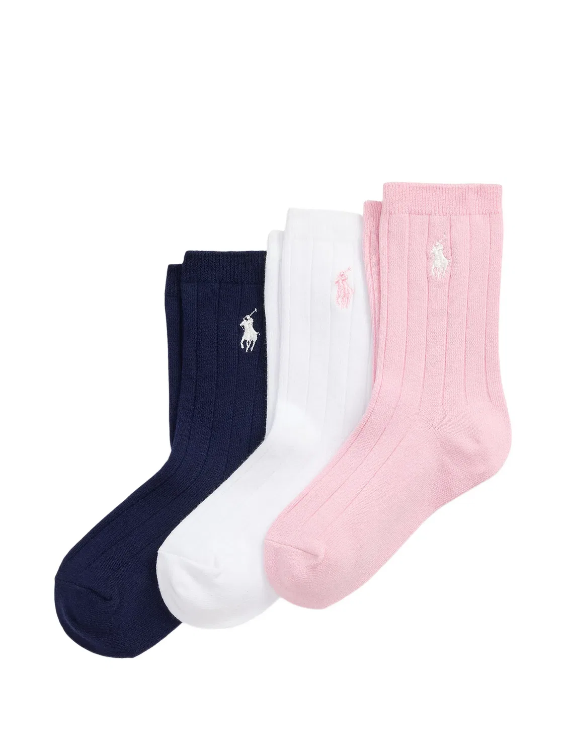 Комплект из трех пар носков с вышивкой Polo Ralph Lauren Kids, синий