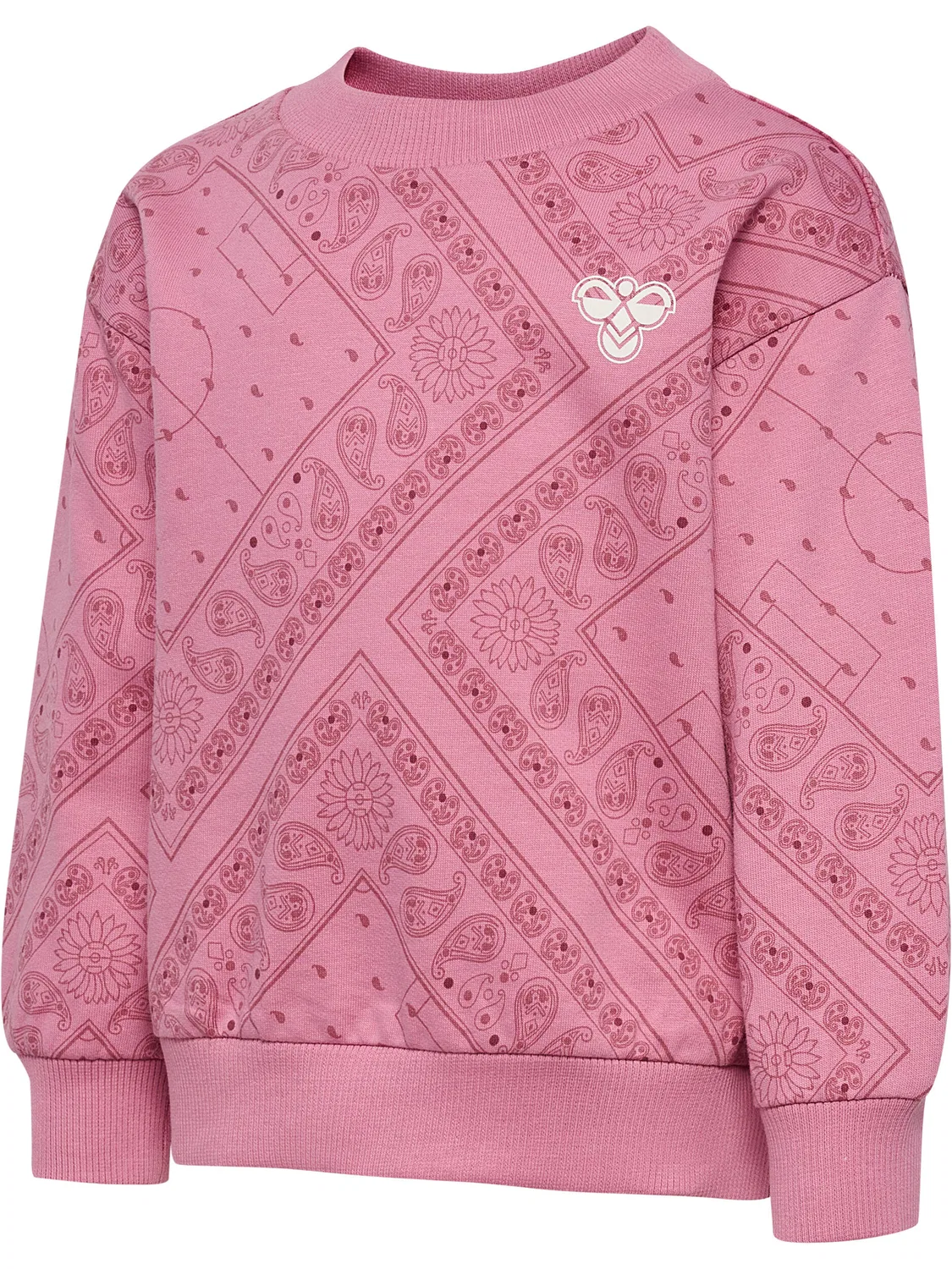 Детский свитшот с принтом Hmlmini Loose Paisley Aop Hummel, Rosa / Bonbonrosa / Hellrosa — фото 4