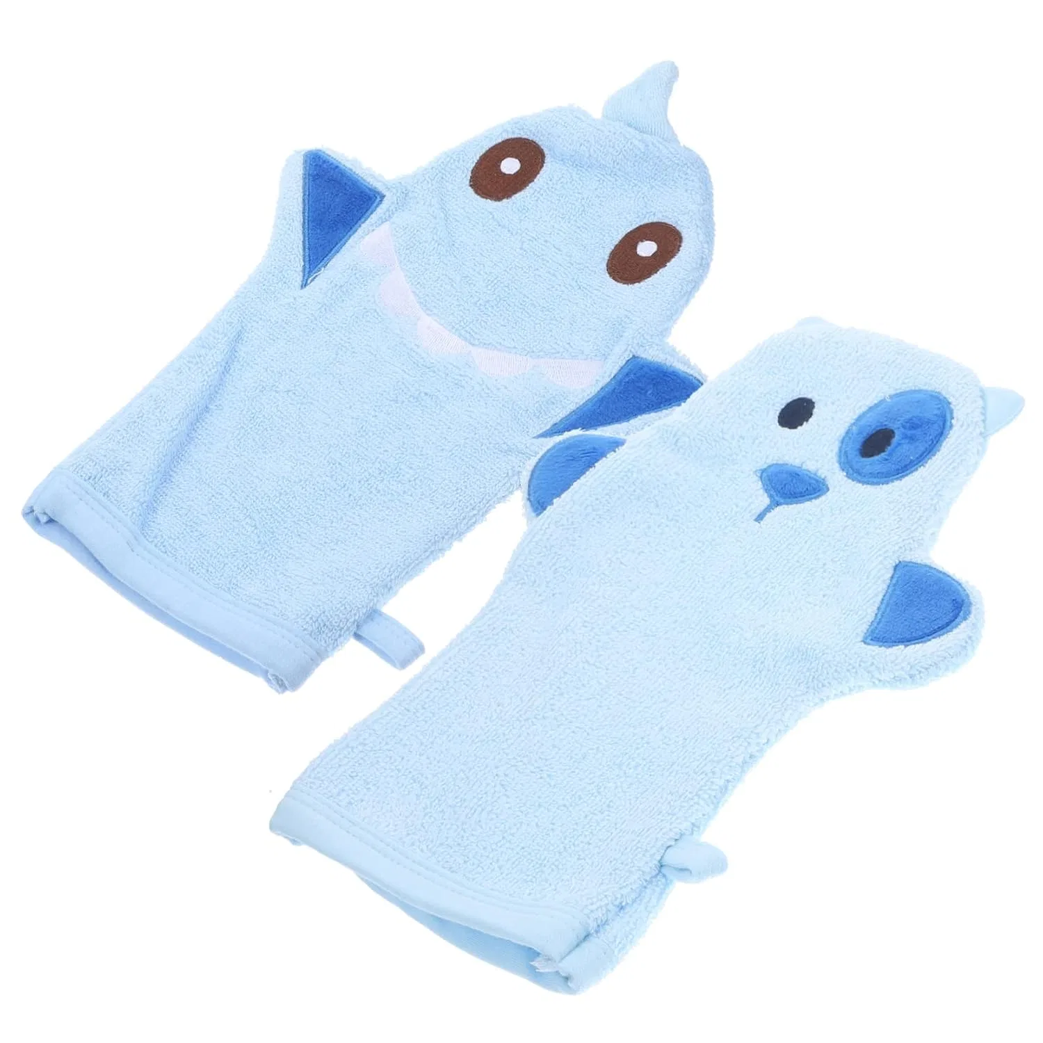 No brand Мочалка-рукавица для пилинга, 2 шт, Cotton, 26x18 см, Синий