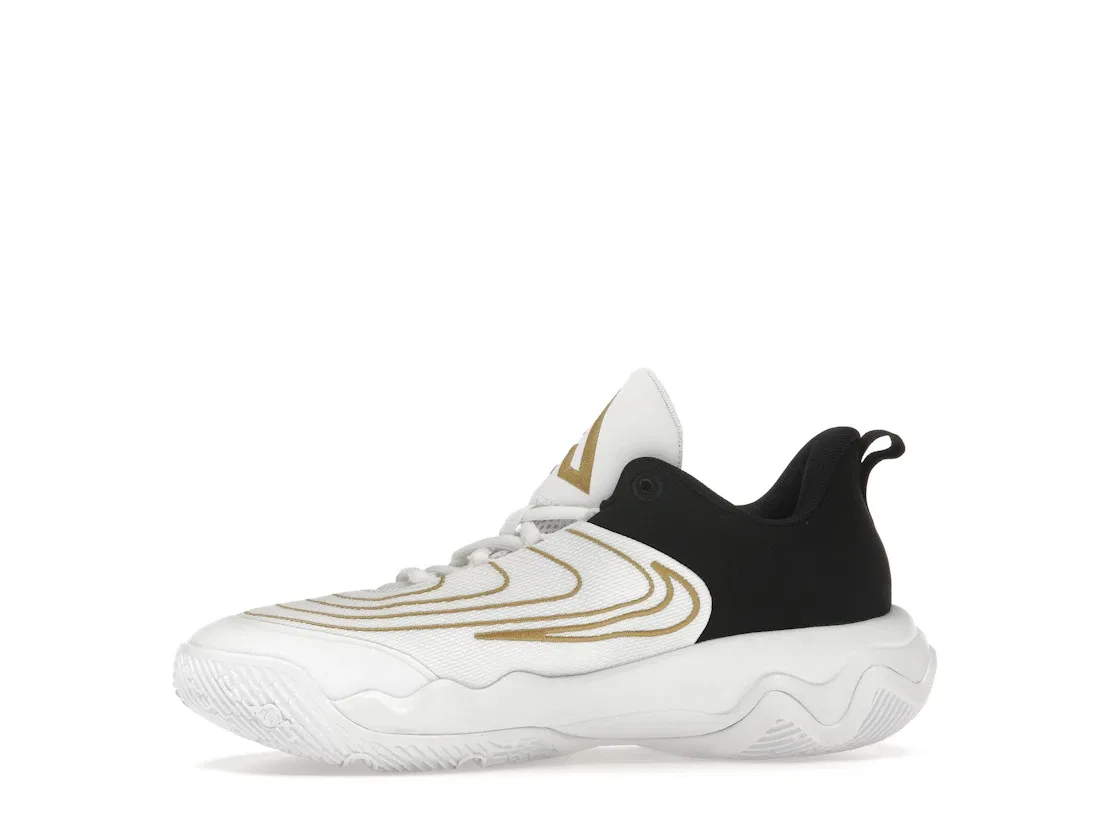 Детские кроссовки для мальчиков с длинным шнурком Nike Giannis Immortality 4, White/Metallic Gold/Black — фото 3