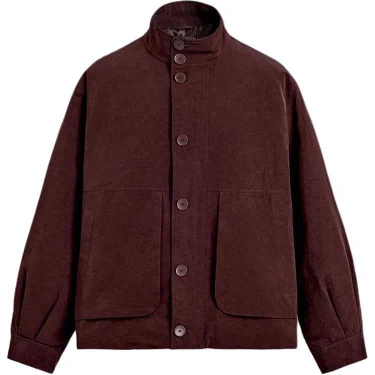 Мужская куртка с воротником-стойкой Burgundy Red ZARA, Burgundy