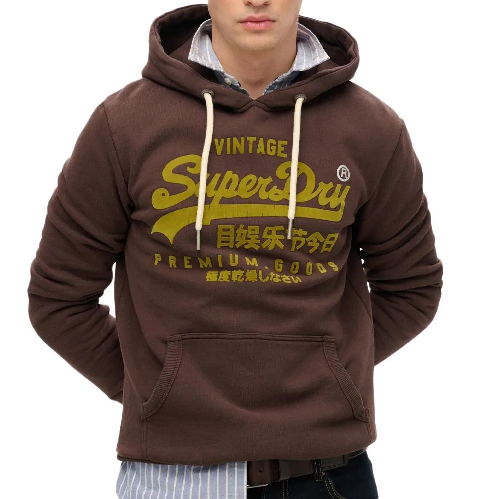 Мужской свитшот с капюшоном VL Tonal Relaxed Superdry, Kupferbraun