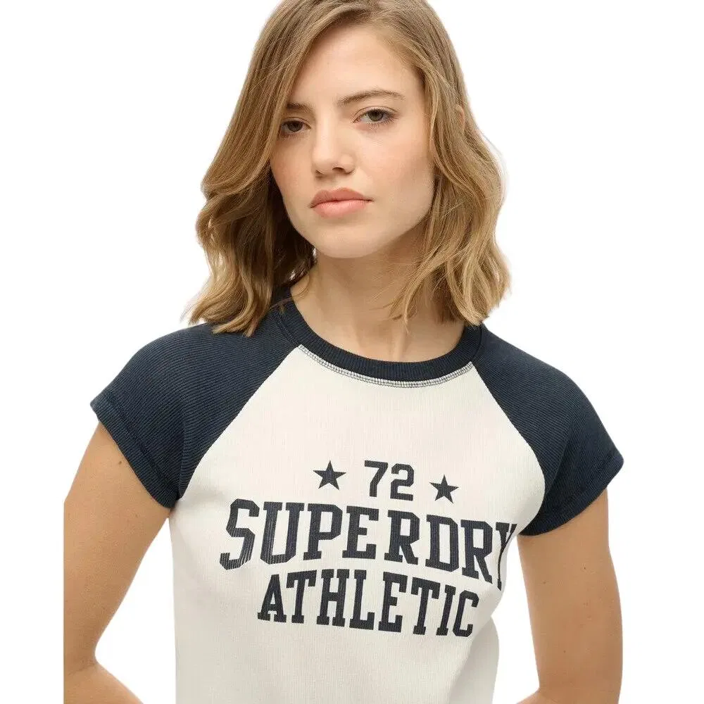Женская майка-реглан с коротким рукавом Athletic Essentials Superdry, Baumwollweiß — фото 4