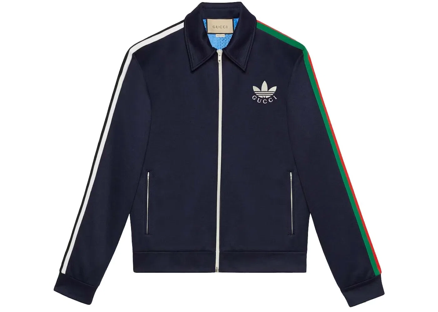 Мужская куртка с принтом Gucci x Adidas Zip Jacket Gucci, Navy Blue