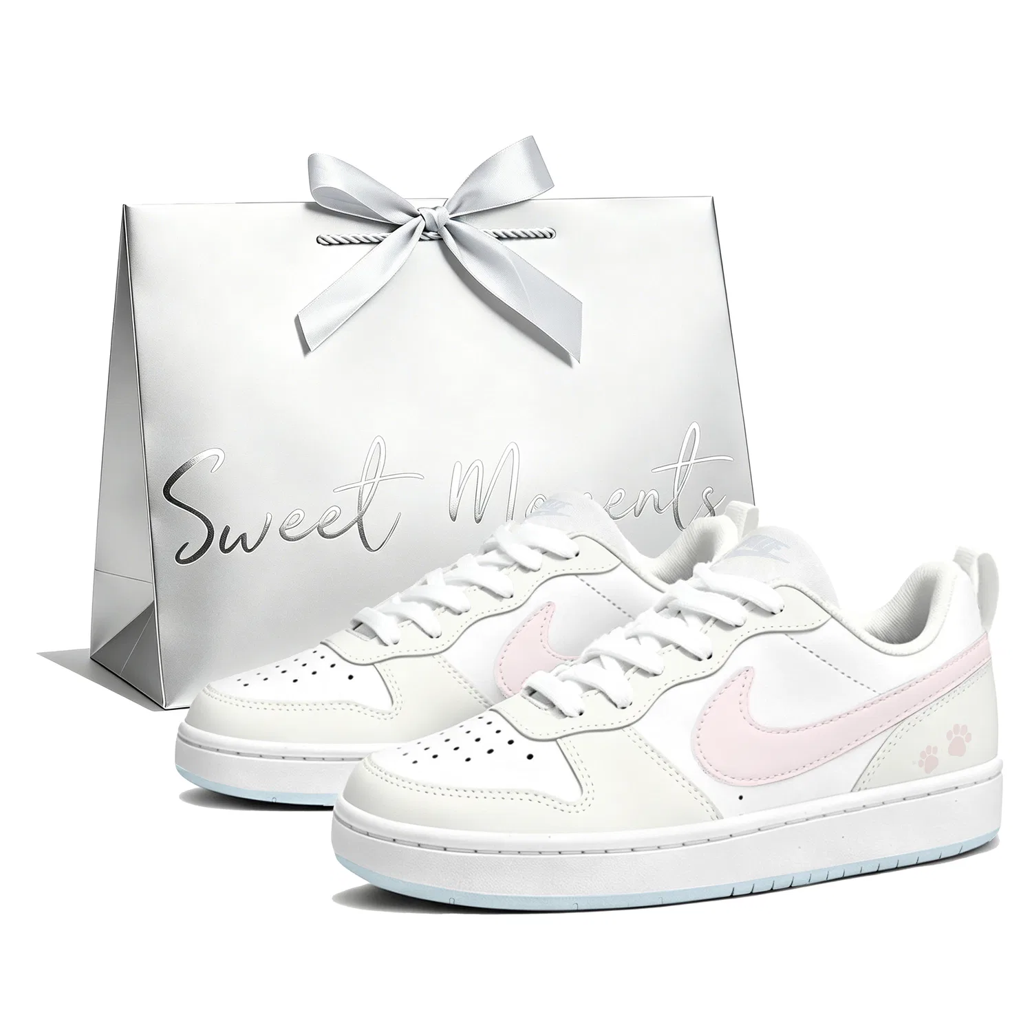 Детские кроссовки-скейтборд с принтом Nike Court Borough Beige Pink