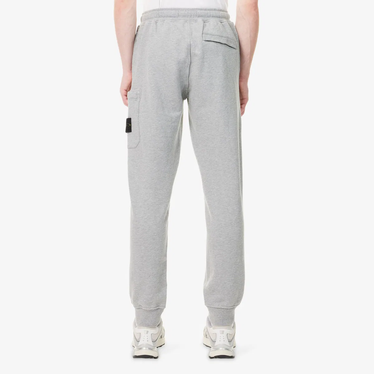 Спортивные штаны из хлопкового флиса с фирменной эмблемой Stone Island, серый — фото 4