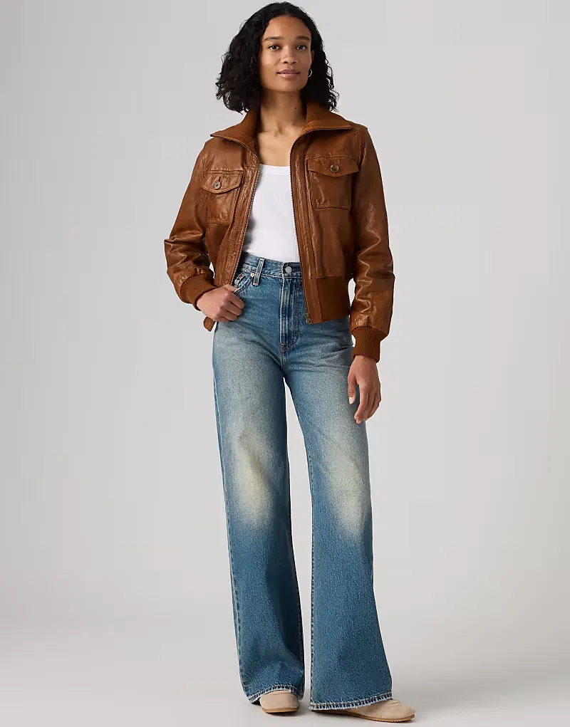 Джинсы Levi's Ribcage с широкими штанинами, темно-синие — фото 3