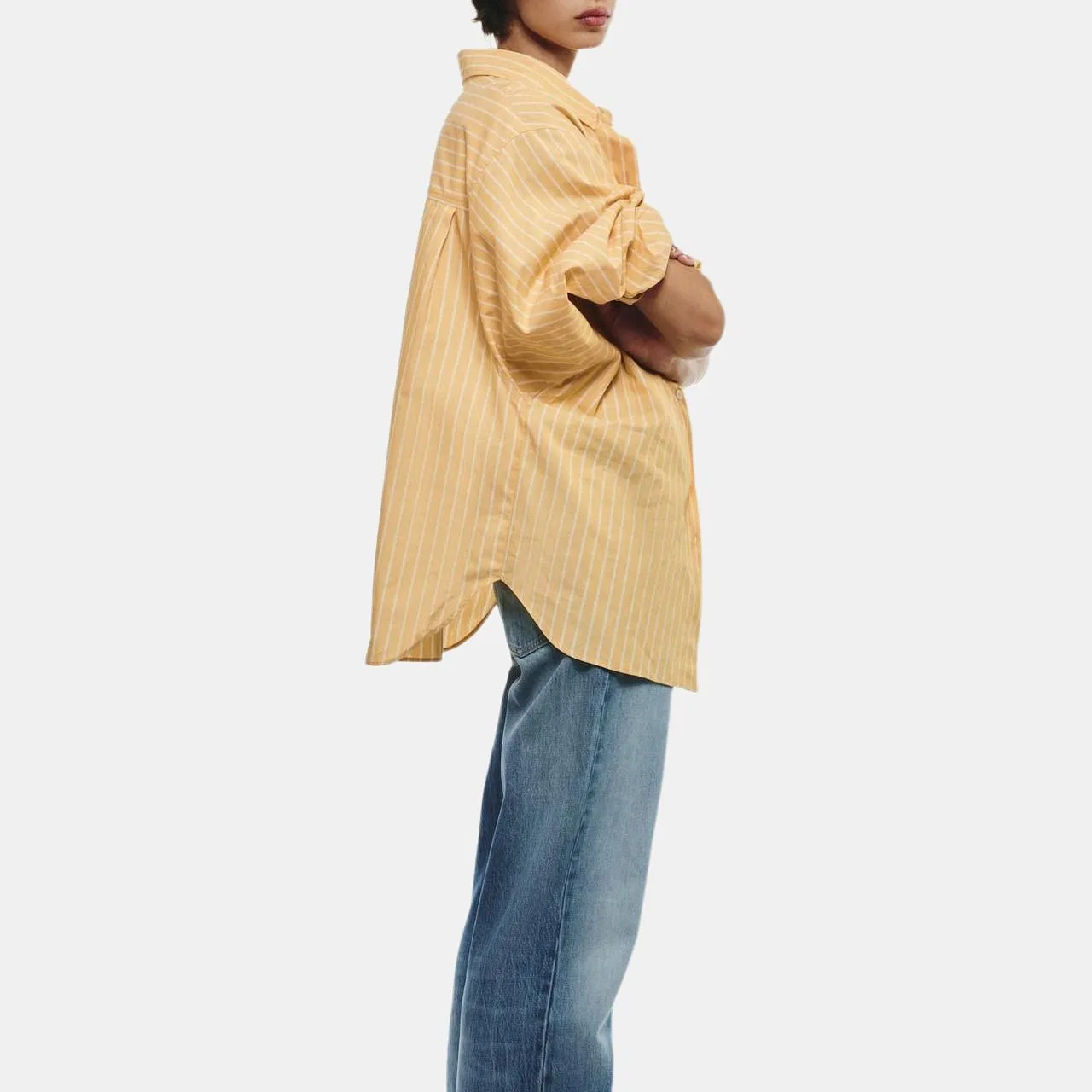 Женская рубашка с лацканами Mustard ZARA, Mustard — фото 4