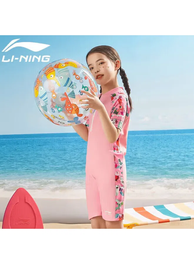 Купальник детский с коротким рукавом Li-Ning, красный — фото 3