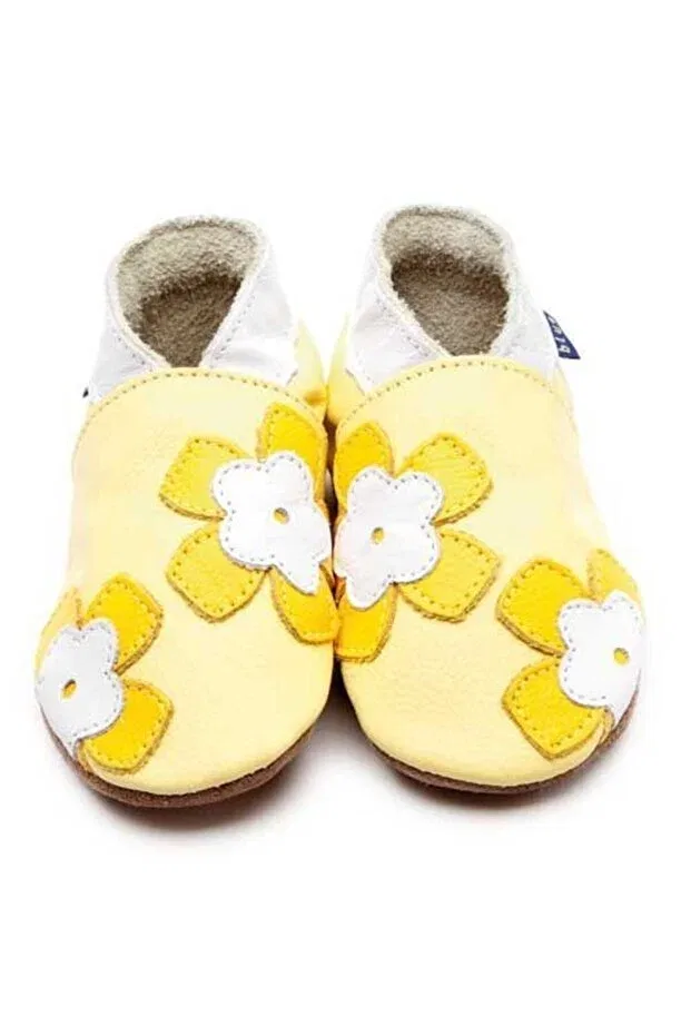 Детские пинетки из натуральной кожи Freya Pastel Yellow, Inch Blue, Yellow