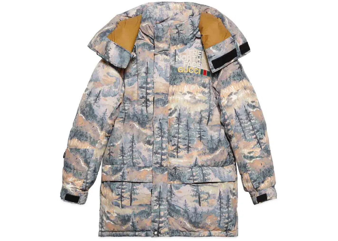 Мужская куртка с принтом Gucci x The North Face Padded Jacket Forest Print Gucci, Forest Print