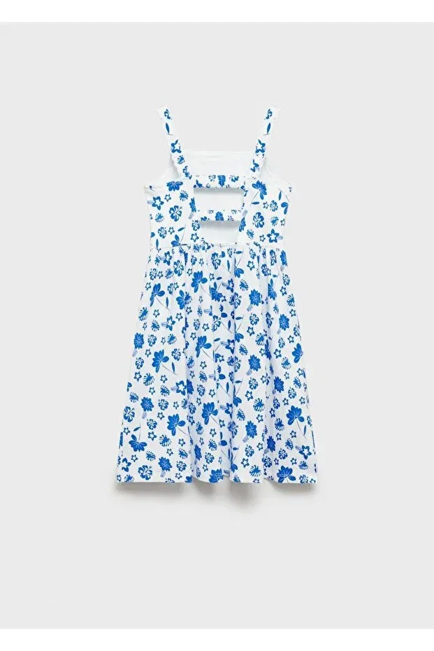 Детское платье для девочек с цветочным принтом Mango Kids, Off White — фото 2
