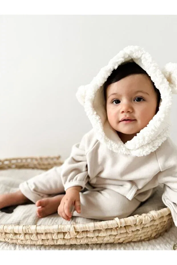 Детский комплект спортивного костюма с капюшоном Teddy Bear Model Ella Baby, Gray