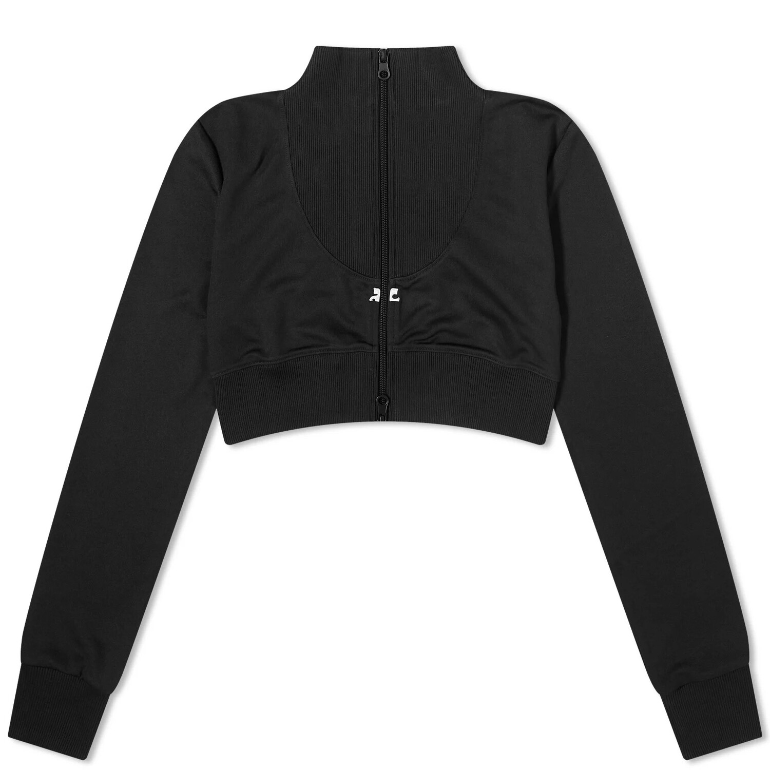 

Толстовка Courrèges Maxi Rib Tracksuit Cropped, черный