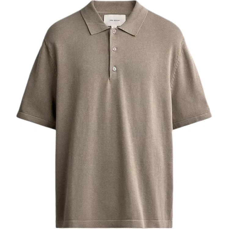Мужское поло с коротким рукавом Dark Taupe ZARA